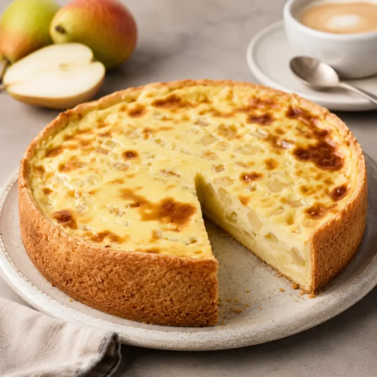 Birnen Pudding Kuchen