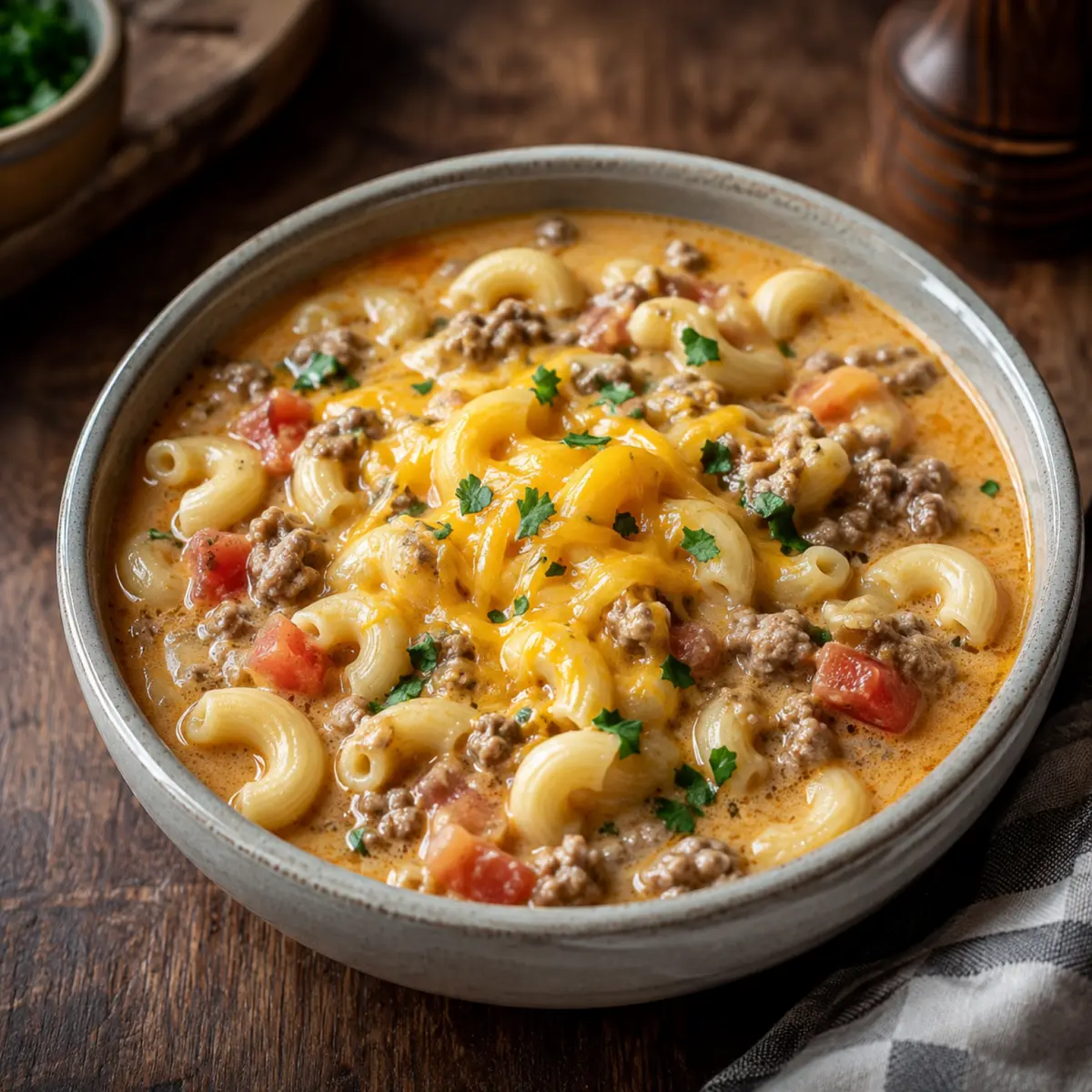 Cheeseburger Nudelsuppe