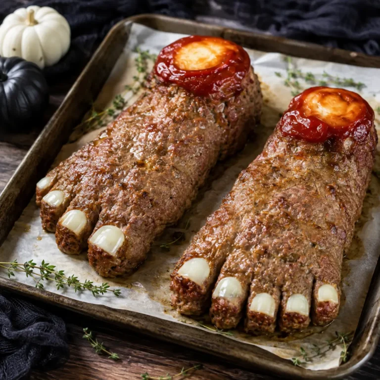 Halloween-Fuß-Hackbraten