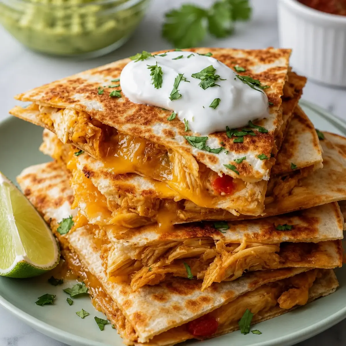 Knusprige Hähnchen Quesadillas