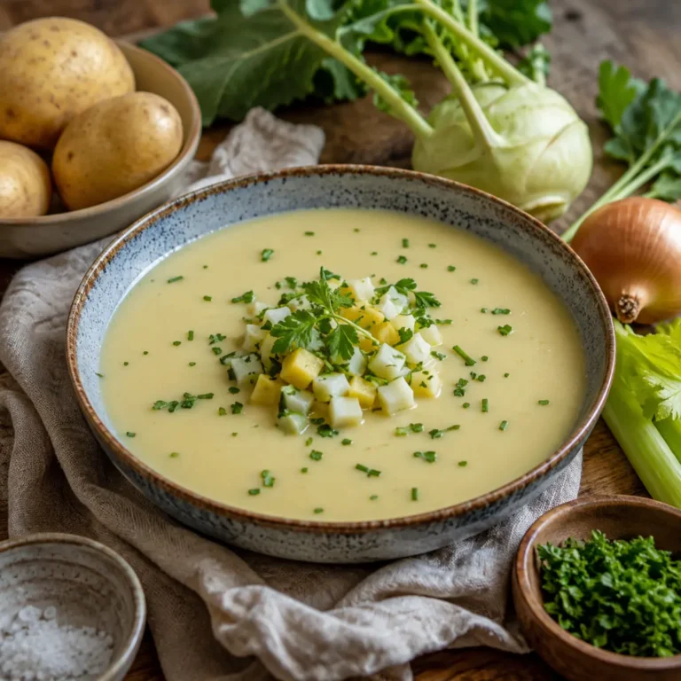 Kohlrabisuppe mit Kartoffeln