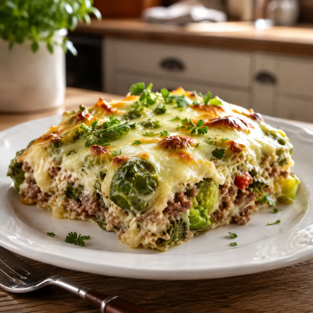 Rosenkohl Auflauf mit Hackfleisch