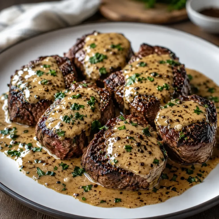 Steak mit Knoblauch-Sahnesauce