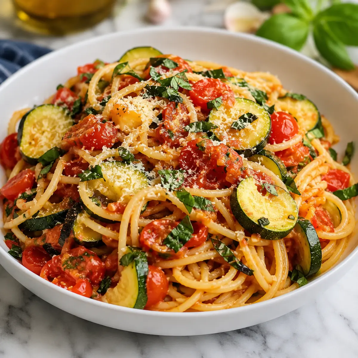 Tomaten Zucchini Pasta